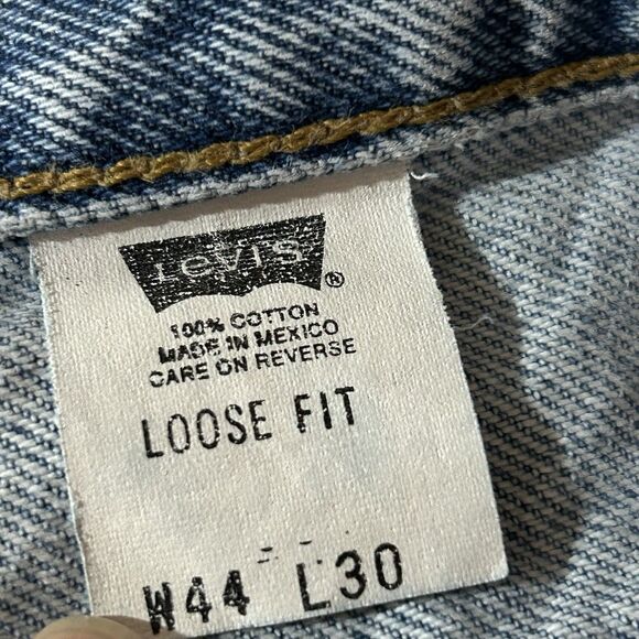 Vintage Levis 545 Jeans Men's 44 x 30 Blue Denim 100% Cotton Brown Tab Loose Fit - Picture 12 of 13